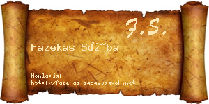 Fazekas Sába névjegykártya