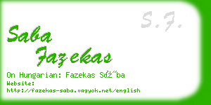 saba fazekas business card